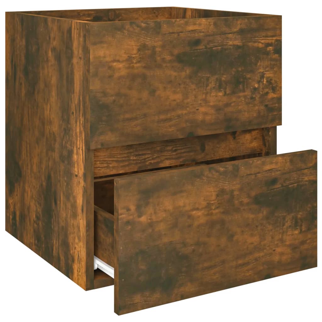 Wastafelkast 41x38,5x45 cm bewerkt hout gerookt eikenkleurig is nu te koop bij PeponiXL, paradijselijk wonen!