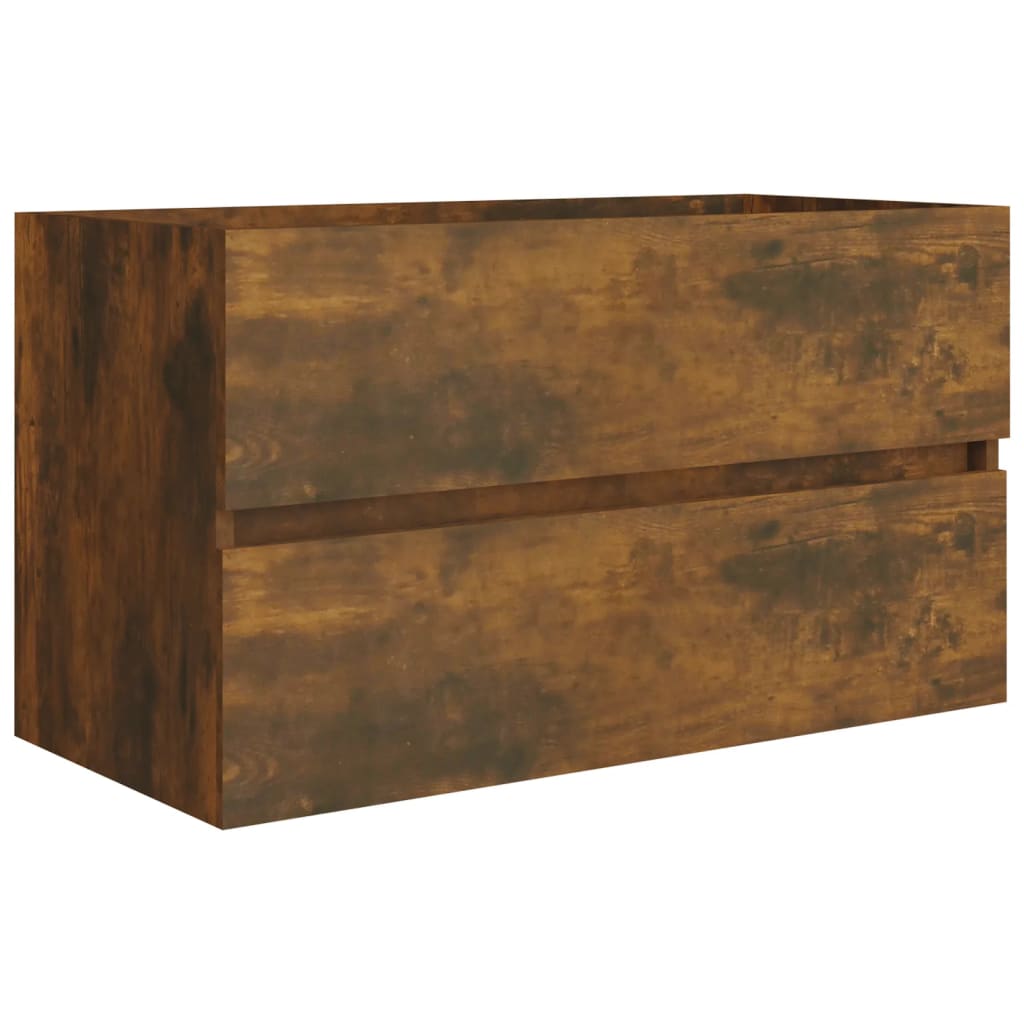 Wastafelkast 80x38,5x45 cm bewerkt hout gerookt eikenkleurig is nu te koop bij PeponiXL, paradijselijk wonen!