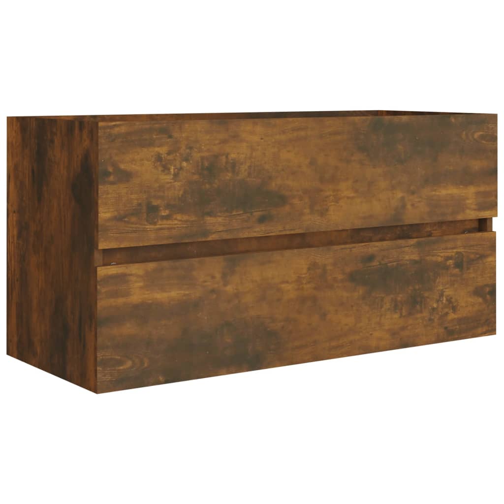 Wastafelkast 90x38,5x45 cm bewerkt hout gerookt eikenkleurig is nu te koop bij PeponiXL, paradijselijk wonen!