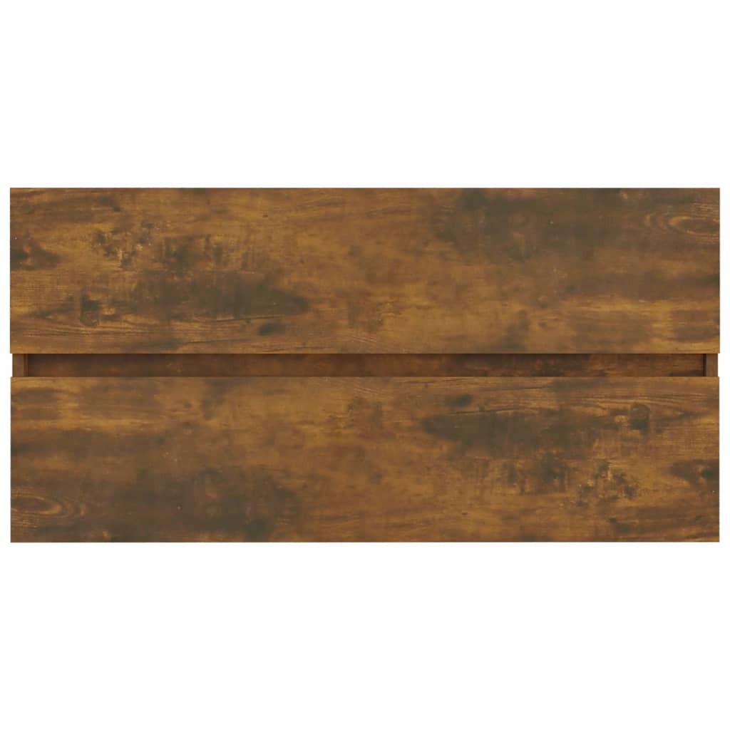 Wastafelkast 90x38,5x45 cm bewerkt hout gerookt eikenkleurig is nu te koop bij PeponiXL, paradijselijk wonen!