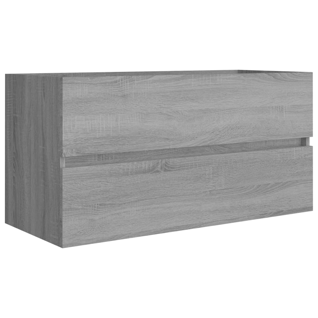 Wastafelkast 90x38,5x45 cm bewerkt hout grijs sonoma eikenkleur is nu te koop bij PeponiXL, paradijselijk wonen!