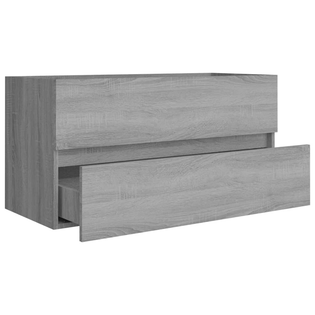 Wastafelkast 90x38,5x45 cm bewerkt hout grijs sonoma eikenkleur is nu te koop bij PeponiXL, paradijselijk wonen!