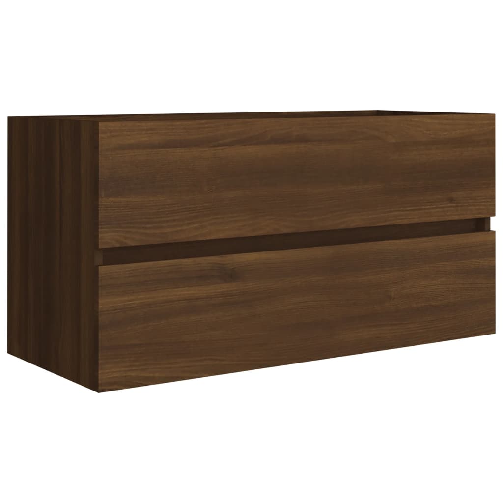 Wastafelkast 90x38,5x45 cm bewerkt hout bruin eikenkleur is nu te koop bij PeponiXL, paradijselijk wonen!