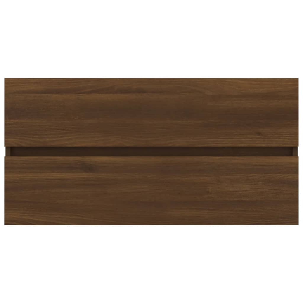 Wastafelkast 90x38,5x45 cm bewerkt hout bruin eikenkleur is nu te koop bij PeponiXL, paradijselijk wonen!