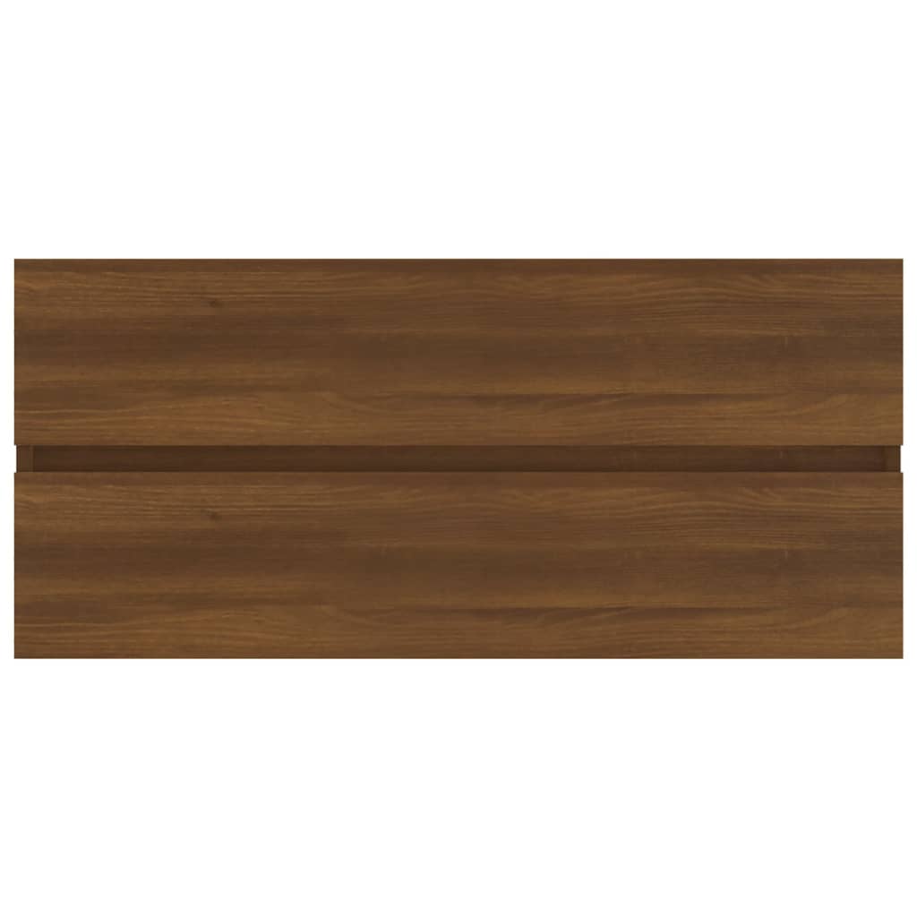 Wastafelkast 100x38,5x45 cm bewerkt hout bruin eikenkleur is nu te koop bij PeponiXL, paradijselijk wonen!