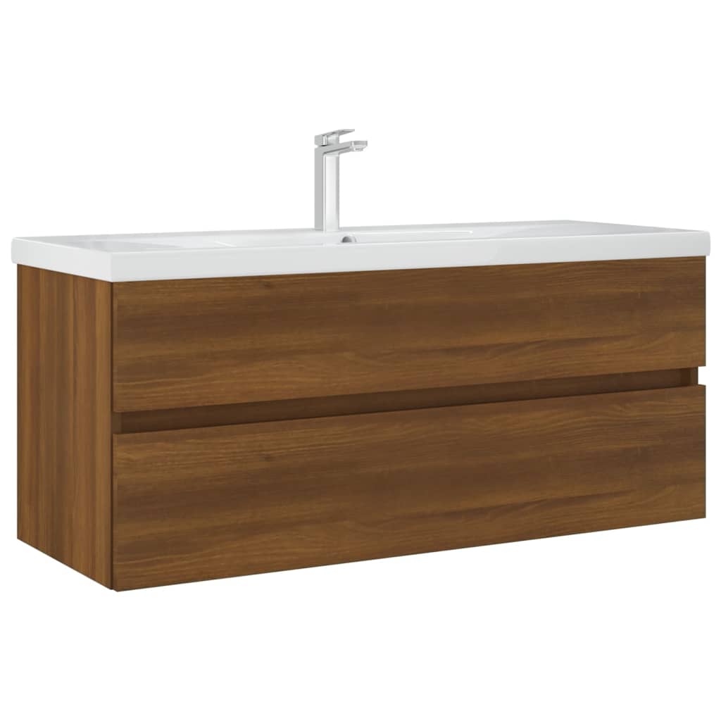 Wastafelkast 100x38,5x45 cm bewerkt hout bruin eikenkleur is nu te koop bij PeponiXL, paradijselijk wonen!