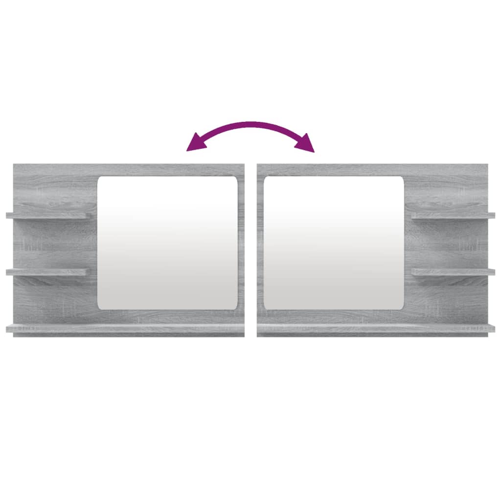 Badkamerspiegel 60x10,5x45 cm bewerkt hout grijs sonoma eiken is nu te koop bij PeponiXL, paradijselijk wonen!