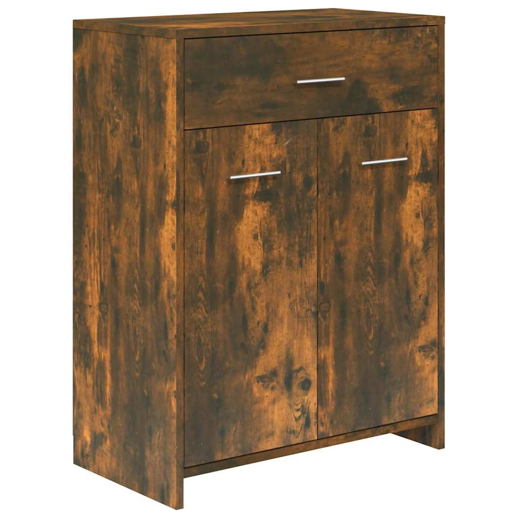 Badkamerkast 60x33x80 cm bewerkt hout gerookt eikenkleurig is nu te koop bij PeponiXL, paradijselijk wonen!