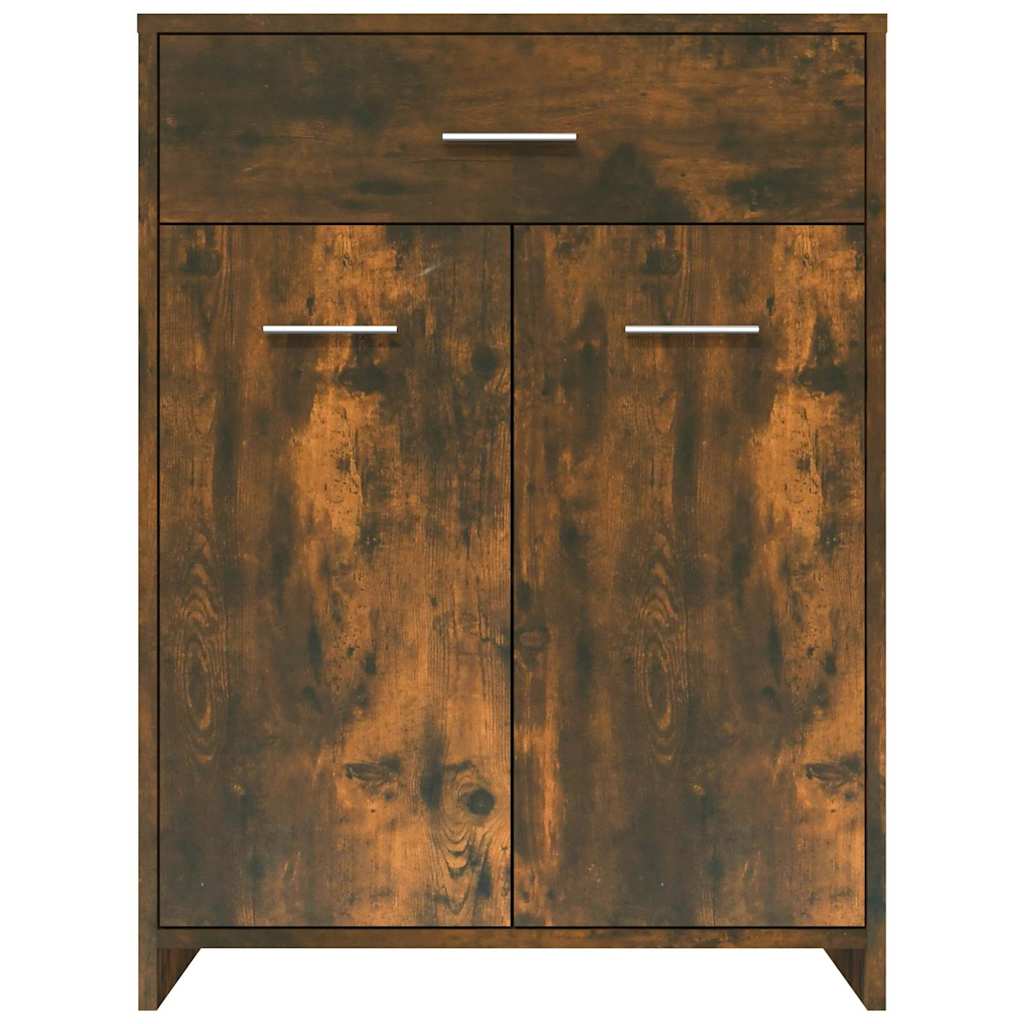Badkamerkast 60x33x80 cm bewerkt hout gerookt eikenkleurig is nu te koop bij PeponiXL, paradijselijk wonen!