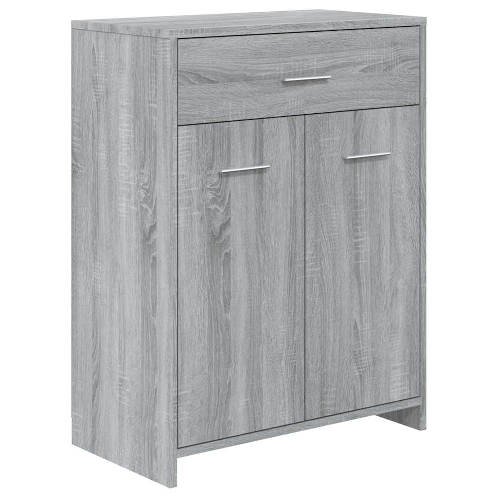 Badkamerkast 60x33x80 cm bewerkt hout grijs sonoma eikenkleurig is nu te koop bij PeponiXL, paradijselijk wonen!