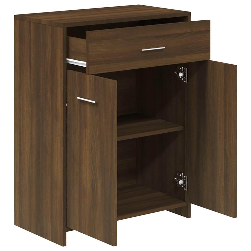 Badkamerkast 60x33x80 cm bewerkt hout bruin eikenkleur is nu te koop bij PeponiXL, paradijselijk wonen!