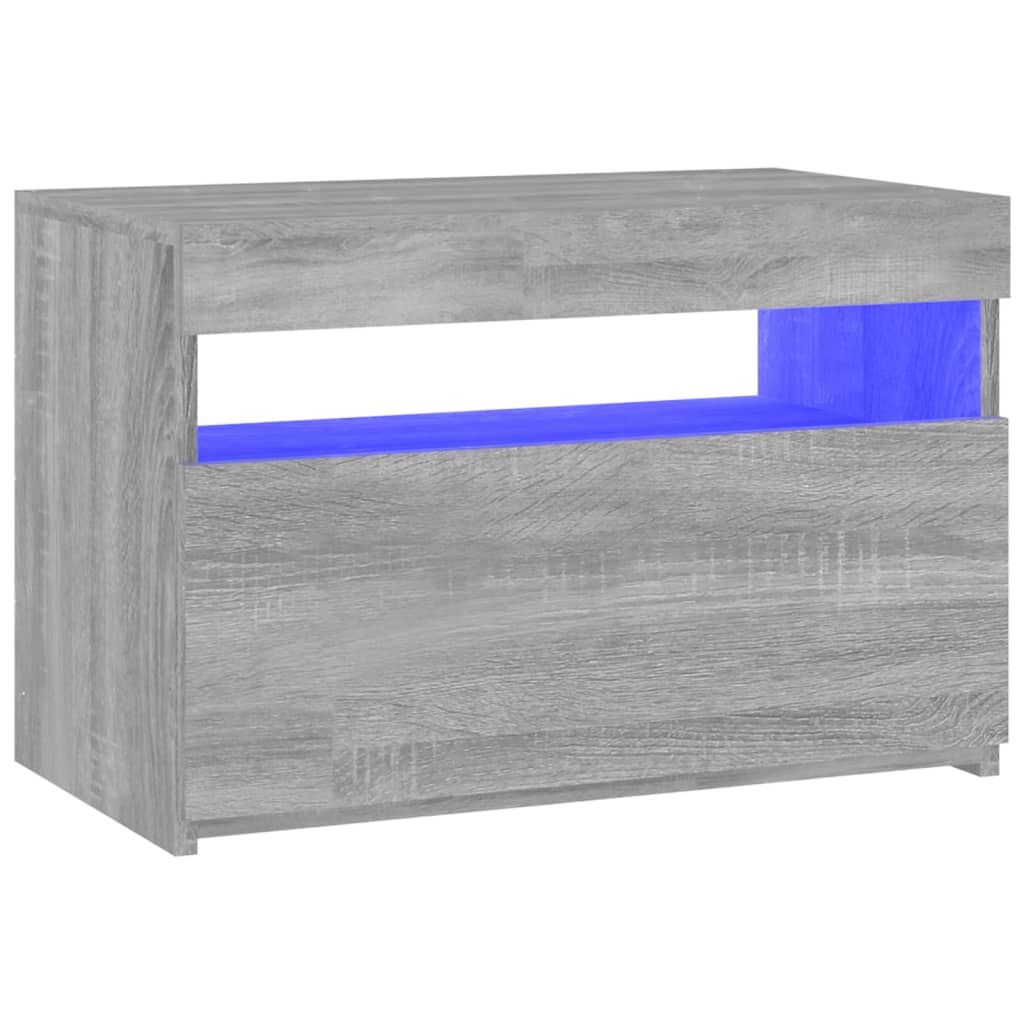 Tv-meubel met LED-verlichting 60x35x40 cm grijs sonoma eiken is nu te koop bij PeponiXL, paradijselijk wonen!