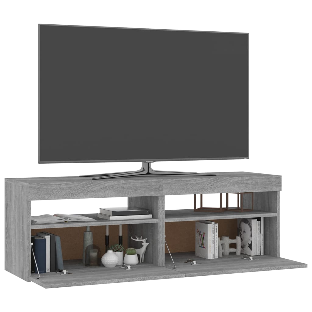 Tv-meubels 2 st met LED-verlichting 60x35x40 cm grijs sonoma is nu te koop bij PeponiXL, paradijselijk wonen!