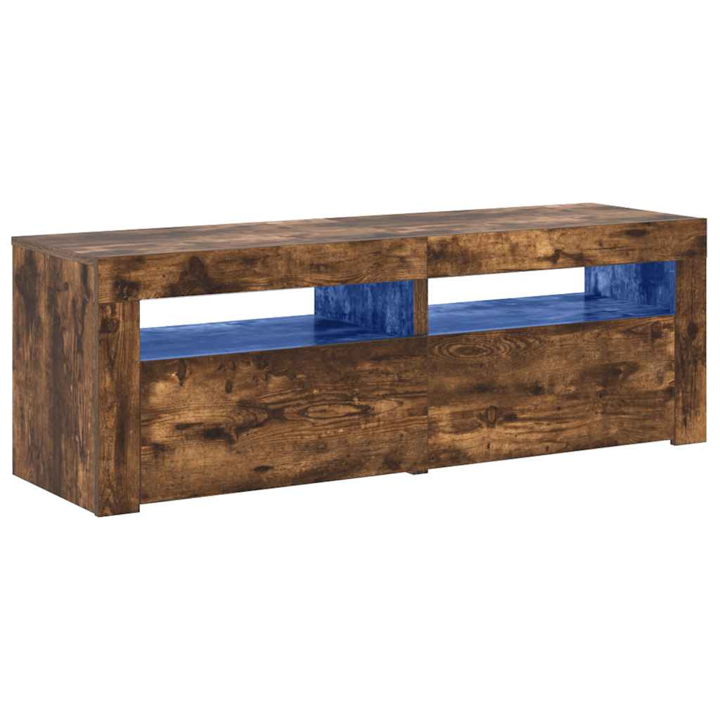 Tv-meubel met LED-verlichting 120x35x40 cm sonoma eikenkleurig is nu te koop bij PeponiXL, paradijselijk wonen!