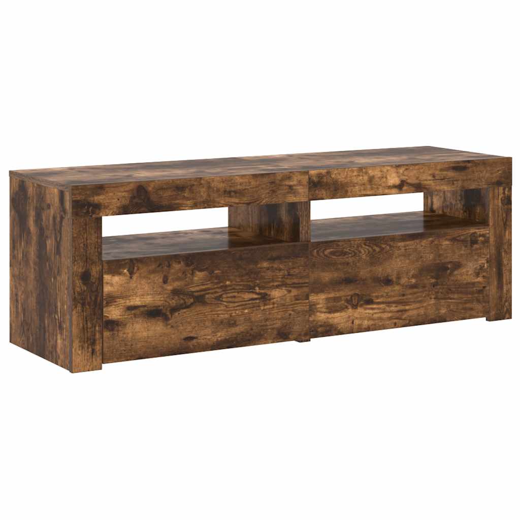 Tv-meubel met LED-verlichting 120x35x40 cm sonoma eikenkleurig is nu te koop bij PeponiXL, paradijselijk wonen!