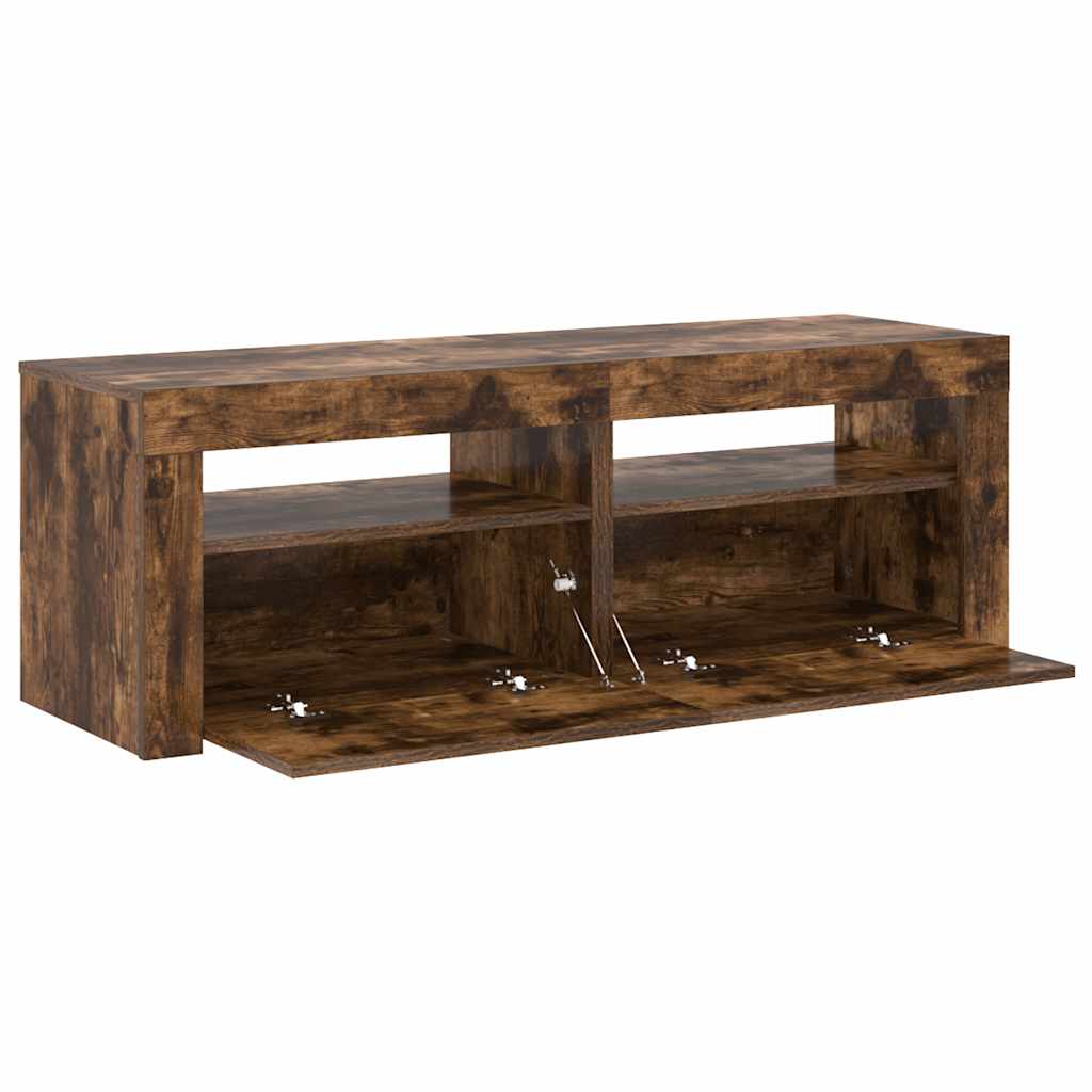 Tv-meubel met LED-verlichting 120x35x40 cm sonoma eikenkleurig is nu te koop bij PeponiXL, paradijselijk wonen!