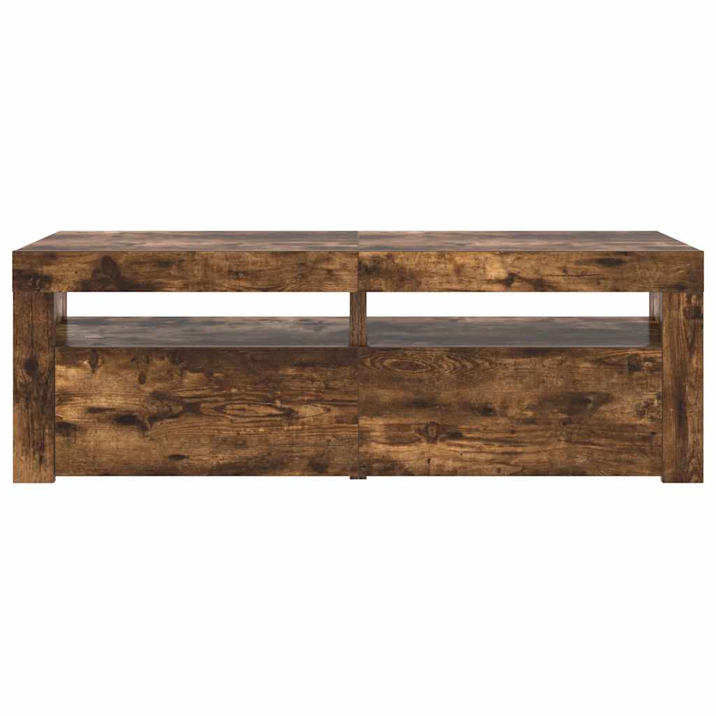 Tv-meubel met LED-verlichting 120x35x40 cm sonoma eikenkleurig is nu te koop bij PeponiXL, paradijselijk wonen!