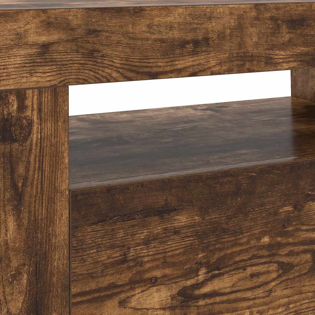 Tv-meubel met LED-verlichting 120x35x40 cm sonoma eikenkleurig is nu te koop bij PeponiXL, paradijselijk wonen!