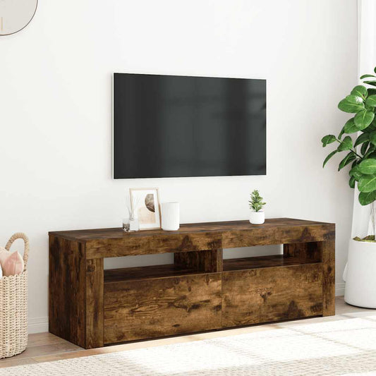 Tv-meubel met LED-verlichting 120x35x40 cm sonoma eikenkleurig is nu te koop bij PeponiXL, paradijselijk wonen!