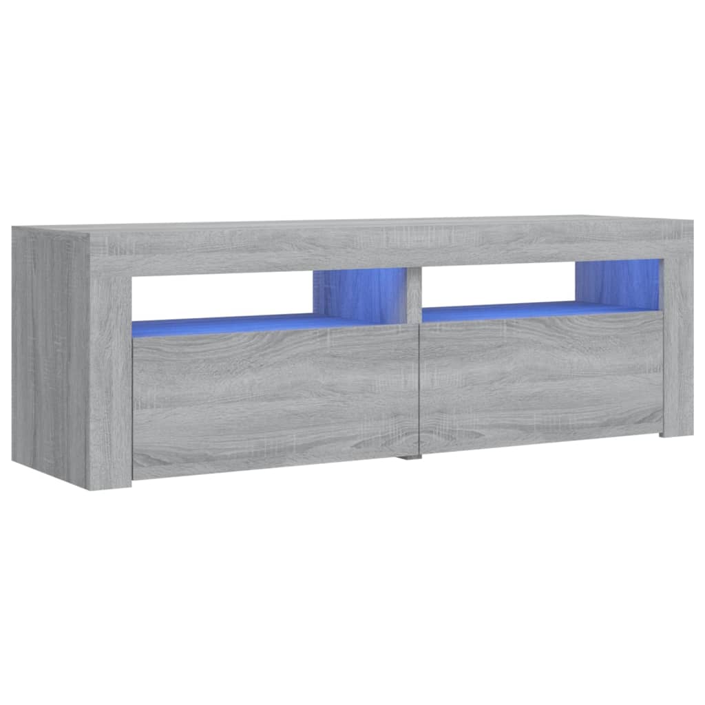 Tv-meubel met LED-verlichting 120x35x40 cm grijs sonoma eiken is nu te koop bij PeponiXL, paradijselijk wonen!