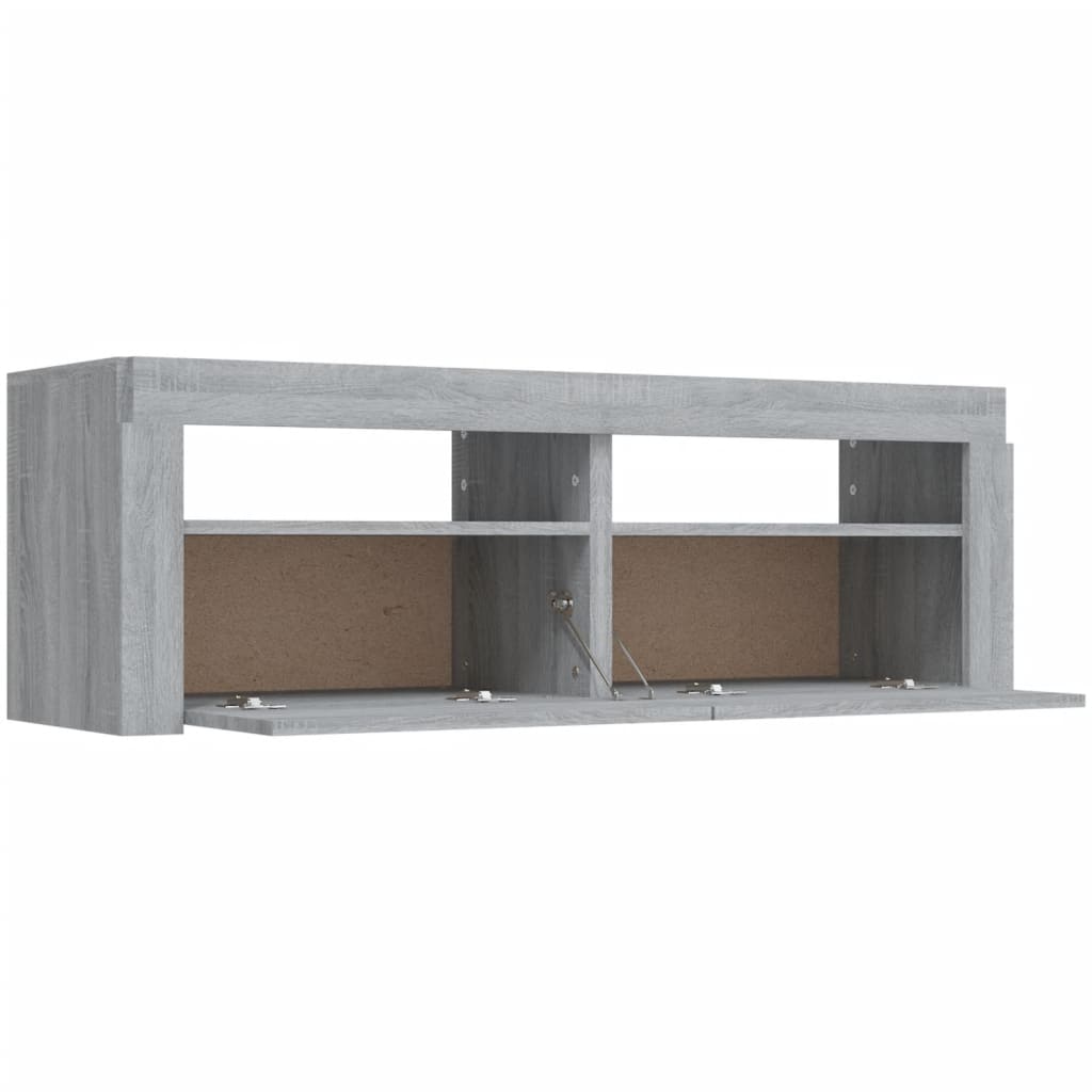 Tv-meubel met LED-verlichting 120x35x40 cm grijs sonoma eiken is nu te koop bij PeponiXL, paradijselijk wonen!