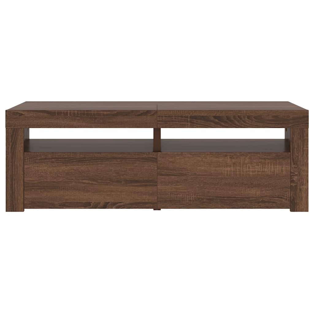 Tv-meubel met LED-verlichting 120x35x40 cm bruin eikenkleur is nu te koop bij PeponiXL, paradijselijk wonen!