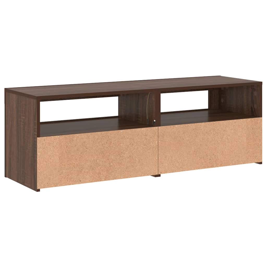 Tv-meubel met LED-verlichting 120x35x40 cm bruin eikenkleur is nu te koop bij PeponiXL, paradijselijk wonen!