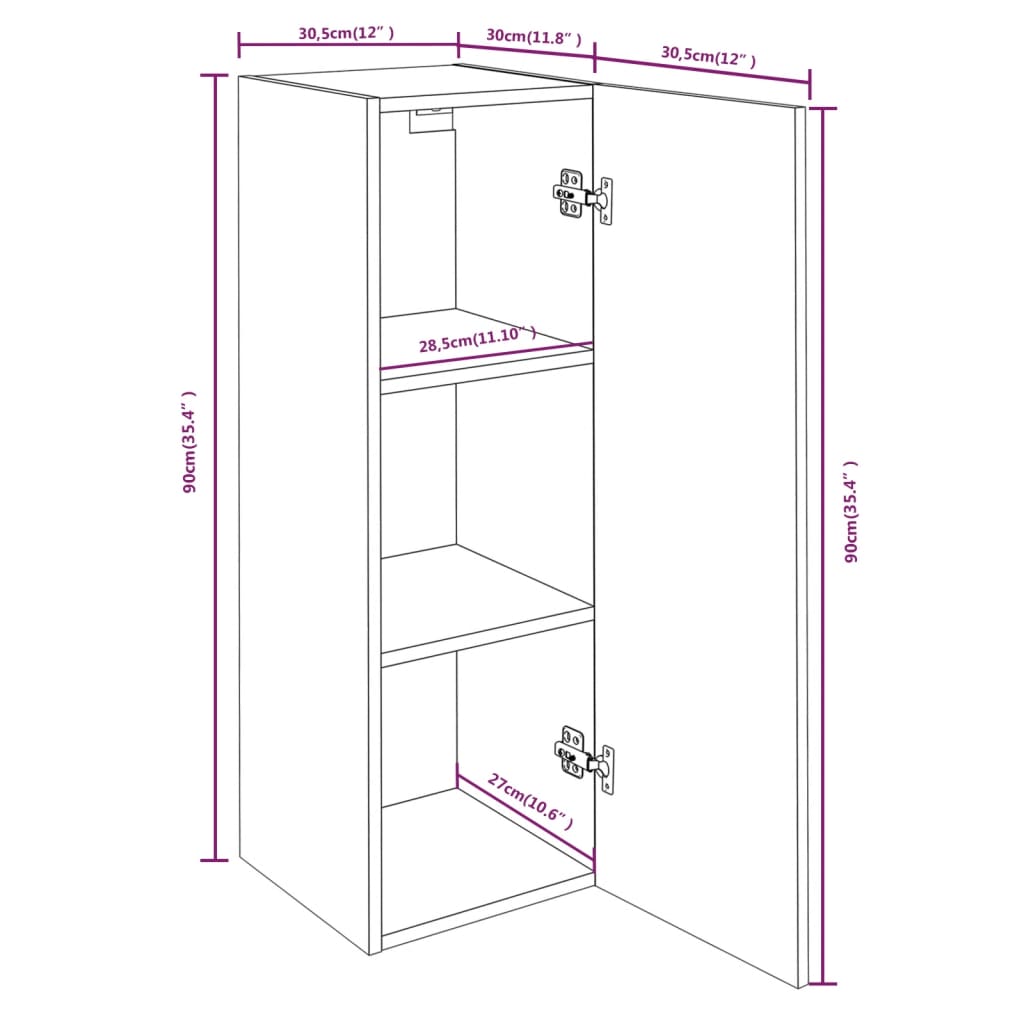 Tv-meubel 30,5x30x90 cm bewerkt hout gerookt eikenkleur is nu te koop bij PeponiXL, paradijselijk wonen!