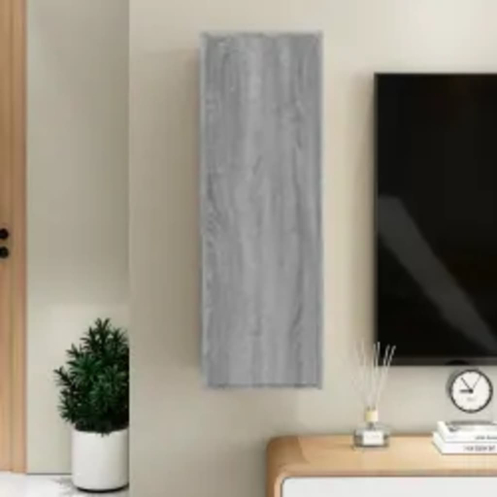 Tv-meubel 30,5x30x90 cm bewerkt hout grijs sonoma eikenkleur is nu te koop bij PeponiXL, paradijselijk wonen!