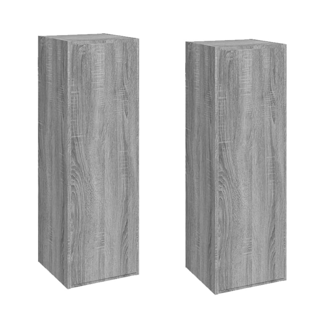 Tv-meubelen 2 st 30,5x30x90 cm bewerkt hout grijs sonoma eiken is nu te koop bij PeponiXL, paradijselijk wonen!