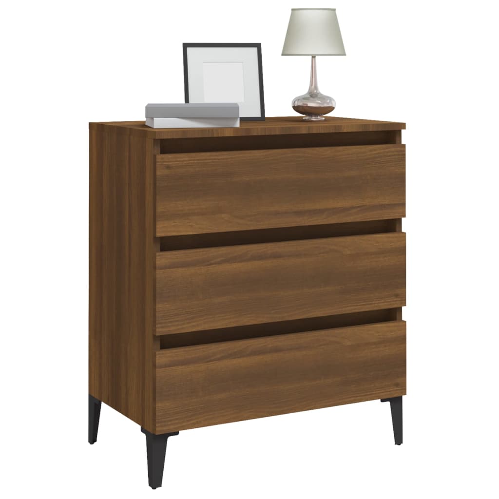Dressoir 60x35x69 cm bewerkt hout bruin eikenkleur is nu te koop bij PeponiXL, paradijselijk wonen!