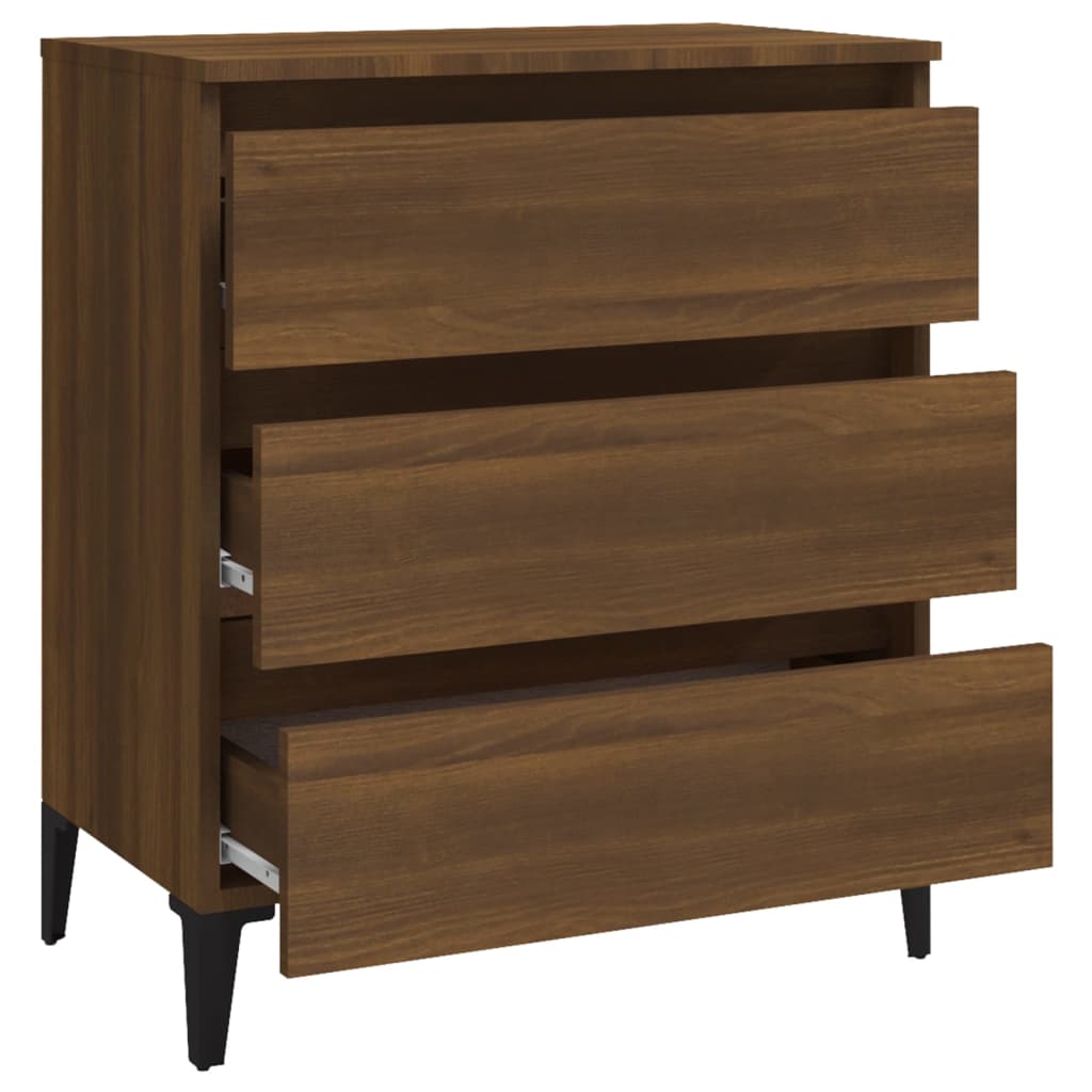 Dressoir 60x35x69 cm bewerkt hout bruin eikenkleur is nu te koop bij PeponiXL, paradijselijk wonen!