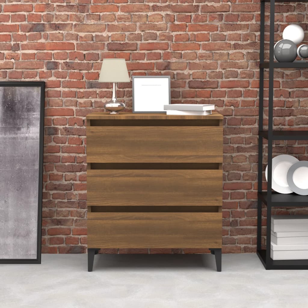 Dressoir 60x35x69 cm bewerkt hout bruin eikenkleur is nu te koop bij PeponiXL, paradijselijk wonen!