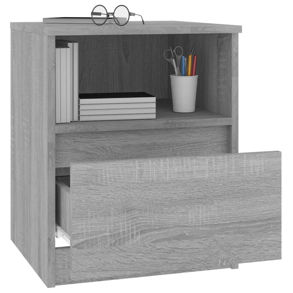 Nachtkastjes 2 st 40x40x50 cm bewerkt hout grijs sonoma eiken is nu te koop bij PeponiXL, paradijselijk wonen!