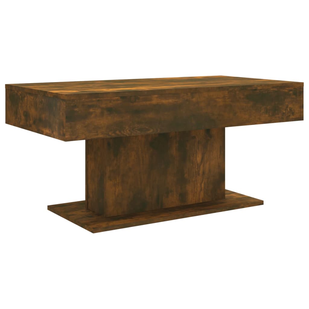 Salontafel 96x50x45 cm bewerkt hout gerookt eikenkleurig is nu te koop bij PeponiXL, paradijselijk wonen!