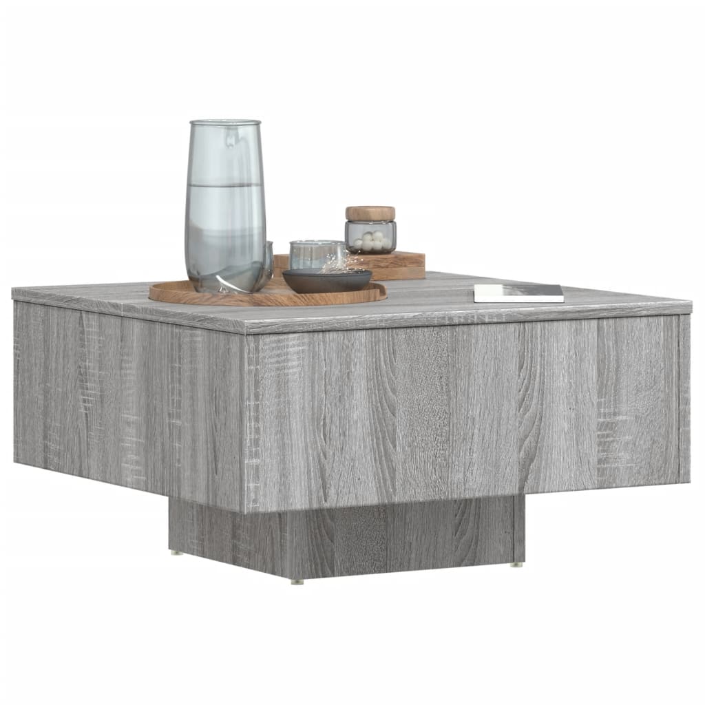 Salontafel 60x60x31,5 cm bewerkt hout grijs sonoma eikenkleurig is nu te koop bij PeponiXL, paradijselijk wonen!