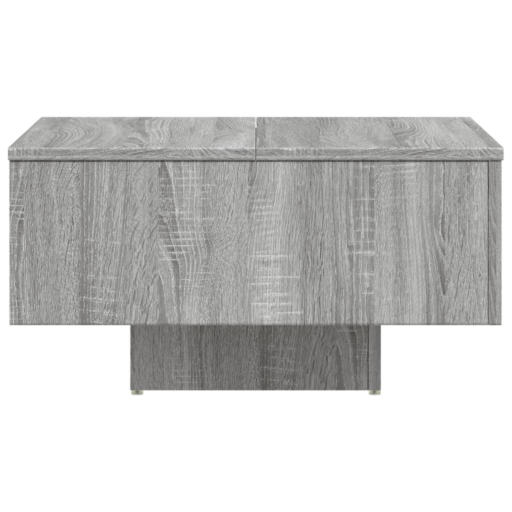 Salontafel 60x60x31,5 cm bewerkt hout grijs sonoma eikenkleurig is nu te koop bij PeponiXL, paradijselijk wonen!