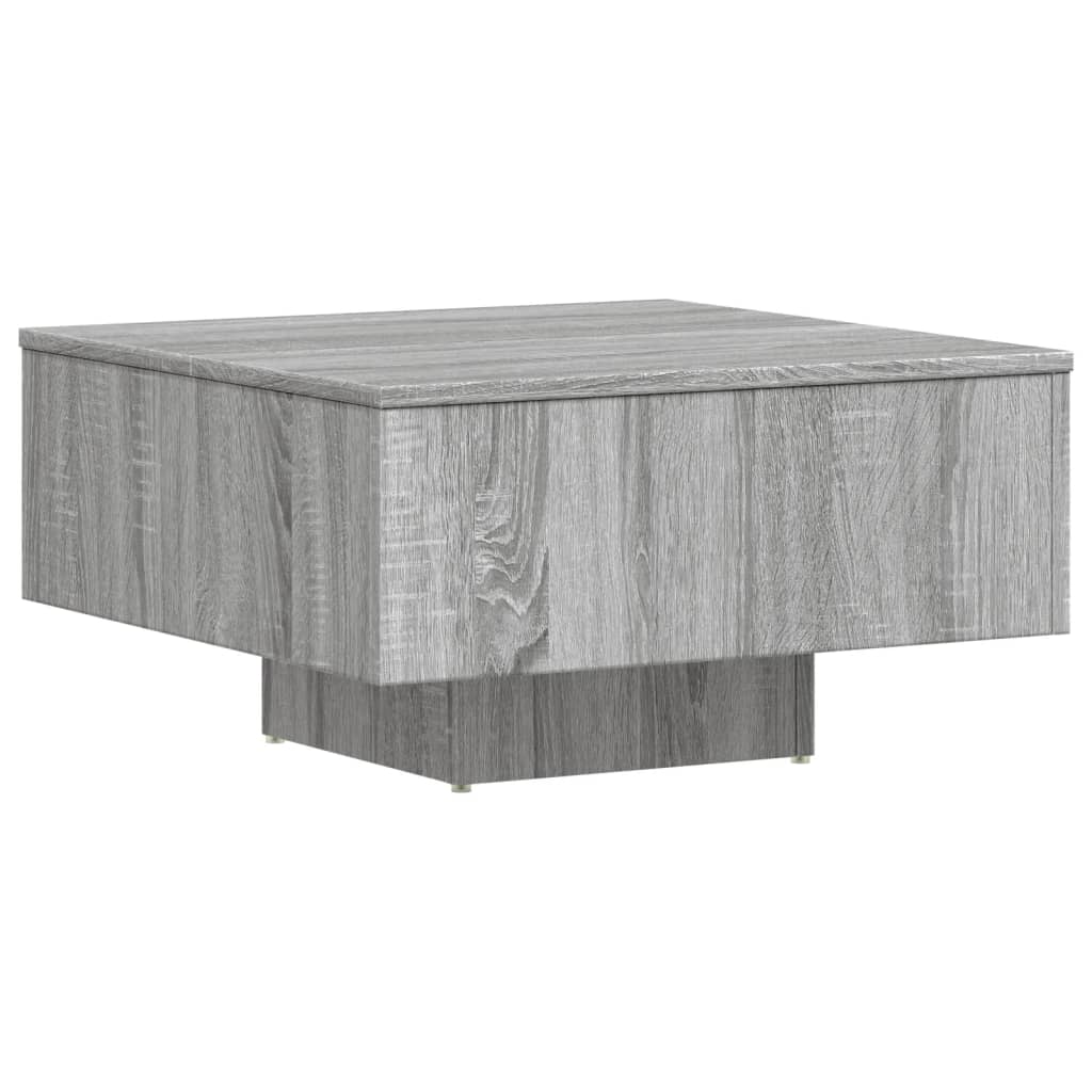 Salontafel 60x60x31,5 cm bewerkt hout grijs sonoma eikenkleurig is nu te koop bij PeponiXL, paradijselijk wonen!