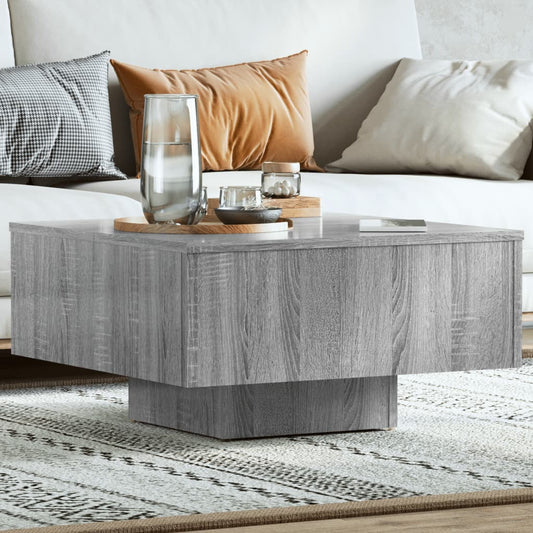 Salontafel 60x60x31,5 cm bewerkt hout grijs sonoma eikenkleurig is nu te koop bij PeponiXL, paradijselijk wonen!