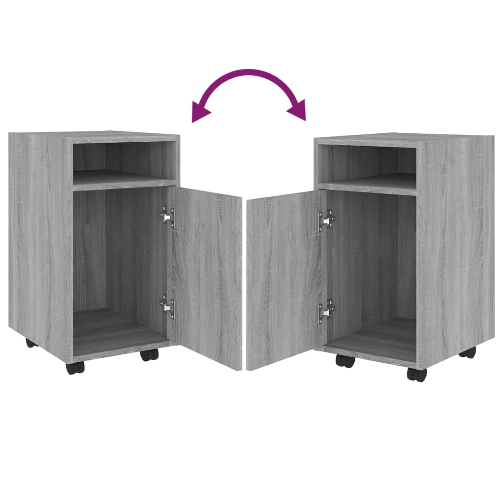 Bijzetkast met wielen 33x38x60 cm bewerkt hout grijs sonoma is nu te koop bij PeponiXL, paradijselijk wonen!