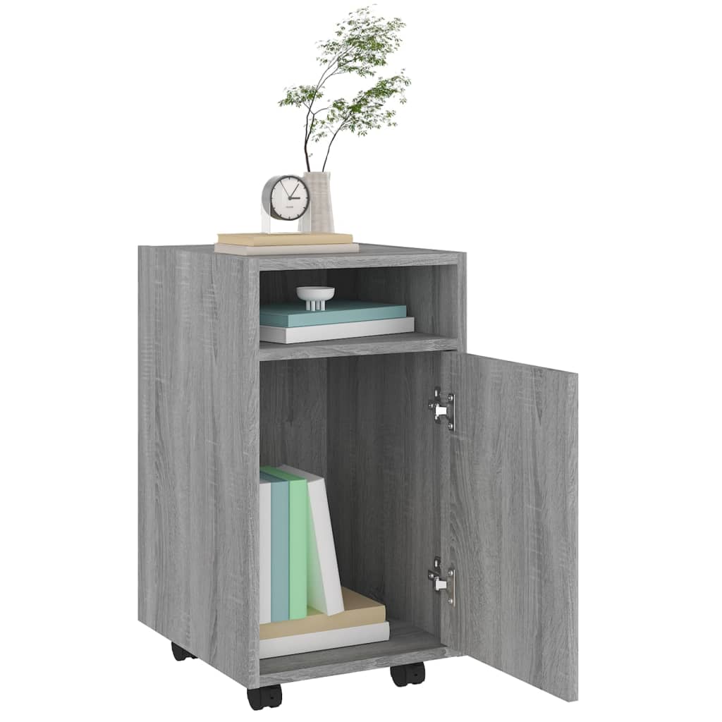 Bijzetkast met wielen 33x38x60 cm bewerkt hout grijs sonoma is nu te koop bij PeponiXL, paradijselijk wonen!