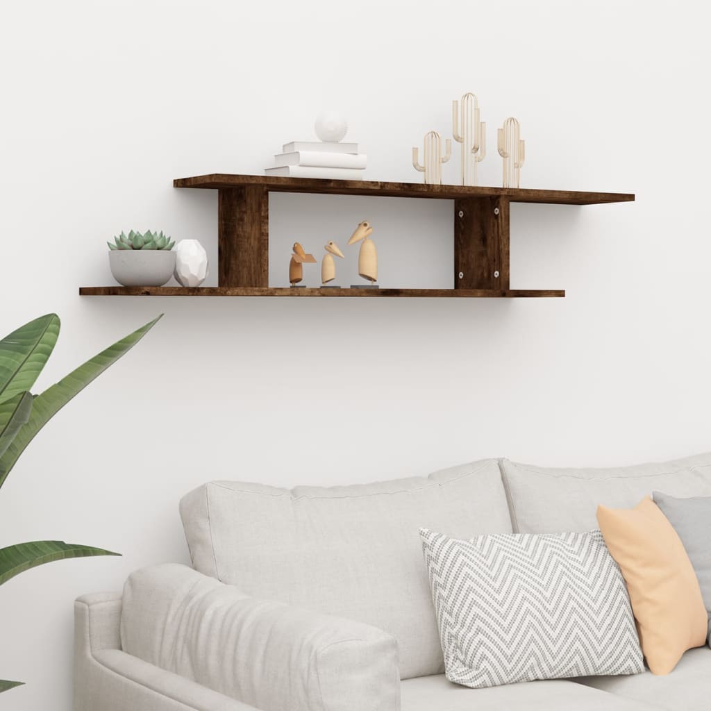 Tv-wandschap 125x18x23 cm bewerkt hout gerookt eikenkleurig is nu te koop bij PeponiXL, paradijselijk wonen!