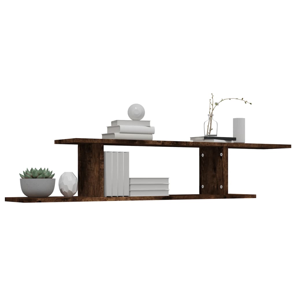 Tv-wandschap 125x18x23 cm bewerkt hout gerookt eikenkleurig is nu te koop bij PeponiXL, paradijselijk wonen!