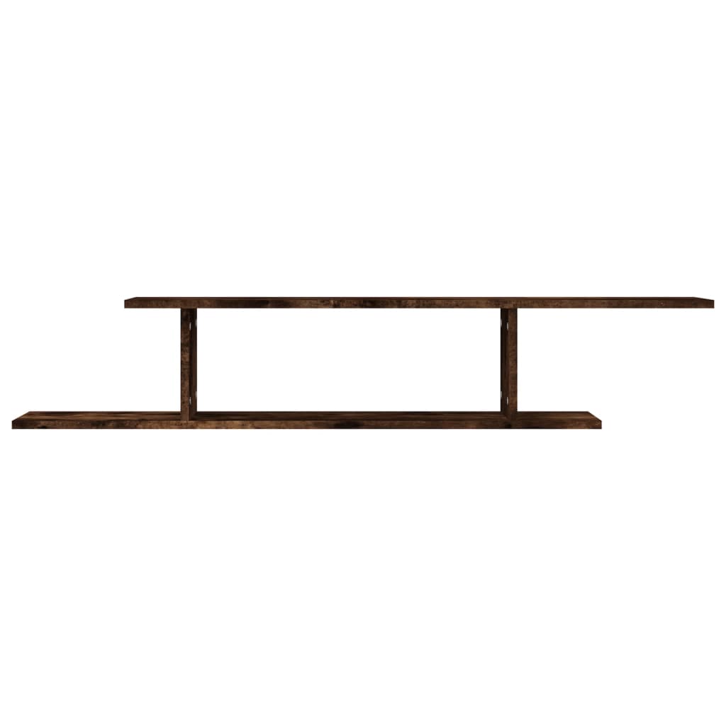 Tv-wandschap 125x18x23 cm bewerkt hout gerookt eikenkleurig is nu te koop bij PeponiXL, paradijselijk wonen!
