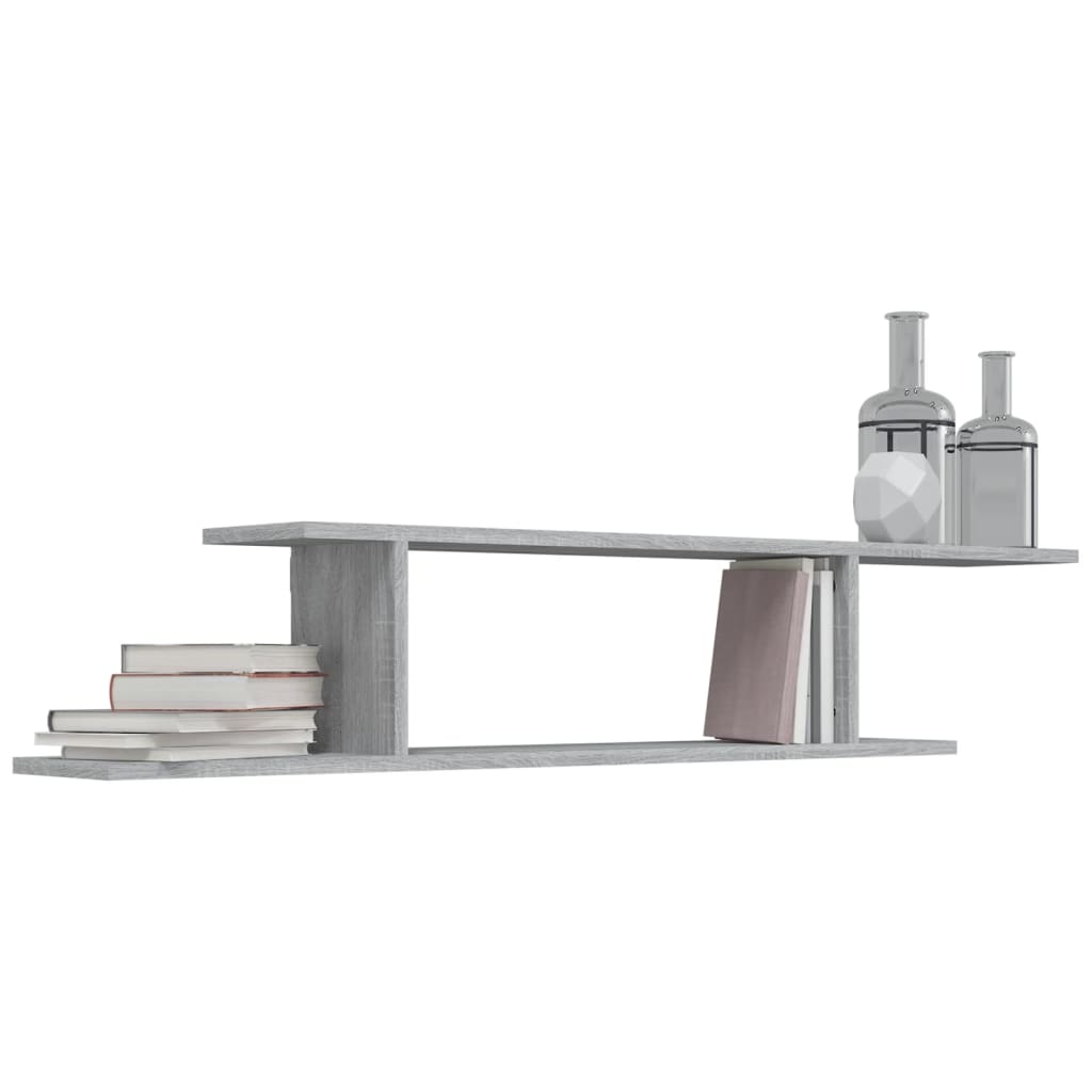 Tv-wandschap 125x18x23 cm bewerkt hout grijs sonoma eikenkleur is nu te koop bij PeponiXL, paradijselijk wonen!
