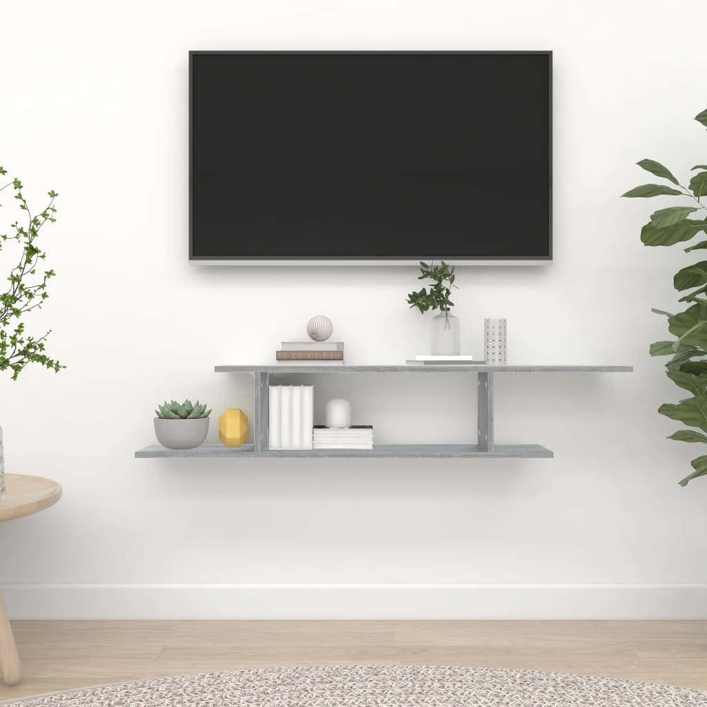 Tv-wandschap 125x18x23 cm bewerkt hout grijs sonoma eikenkleur is nu te koop bij PeponiXL, paradijselijk wonen!