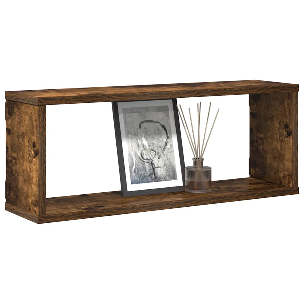 Wandschappen kubus 4 st 60x15x23 cm bewerkt hout gerookt eiken is nu te koop bij PeponiXL, paradijselijk wonen!