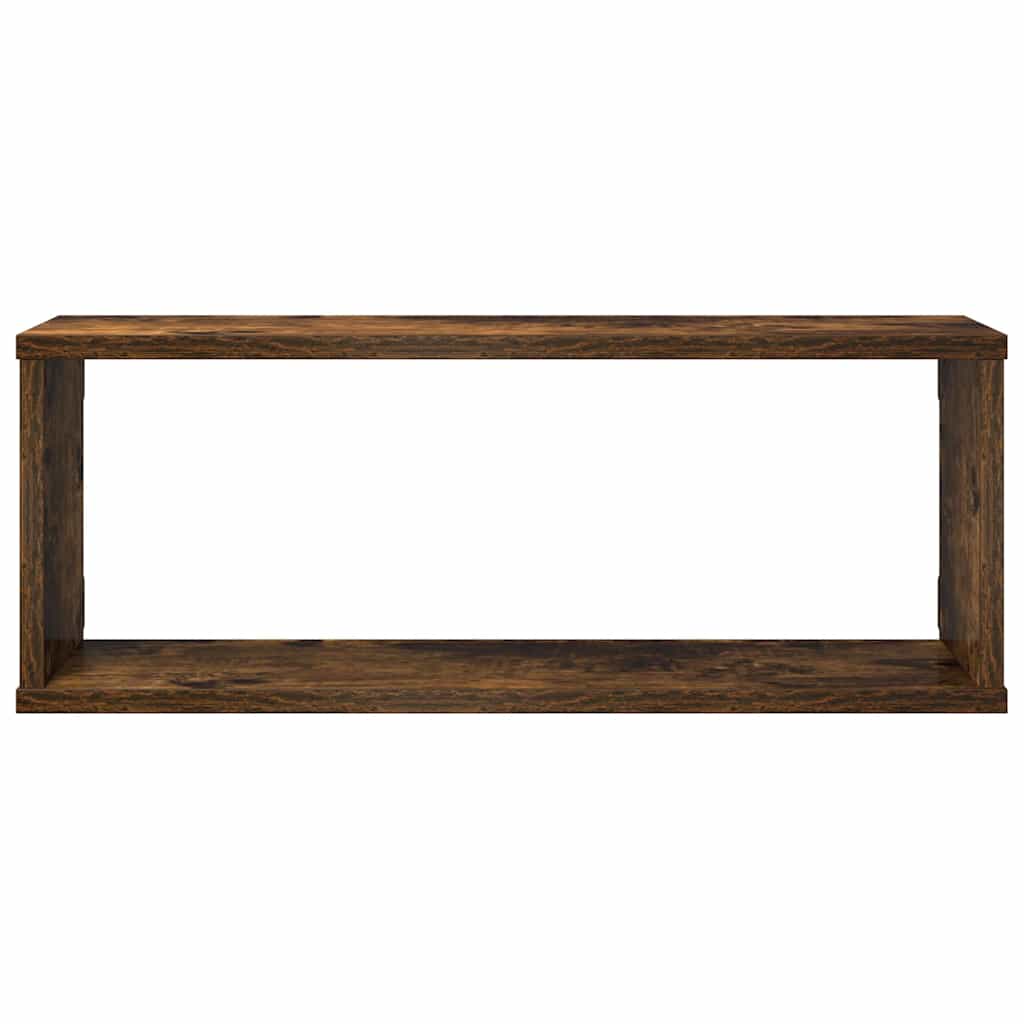 Wandschappen kubus 4 st 60x15x23 cm bewerkt hout gerookt eiken is nu te koop bij PeponiXL, paradijselijk wonen!