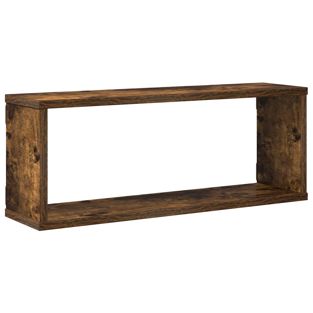 Wandschappen kubus 4 st 60x15x23 cm bewerkt hout gerookt eiken is nu te koop bij PeponiXL, paradijselijk wonen!