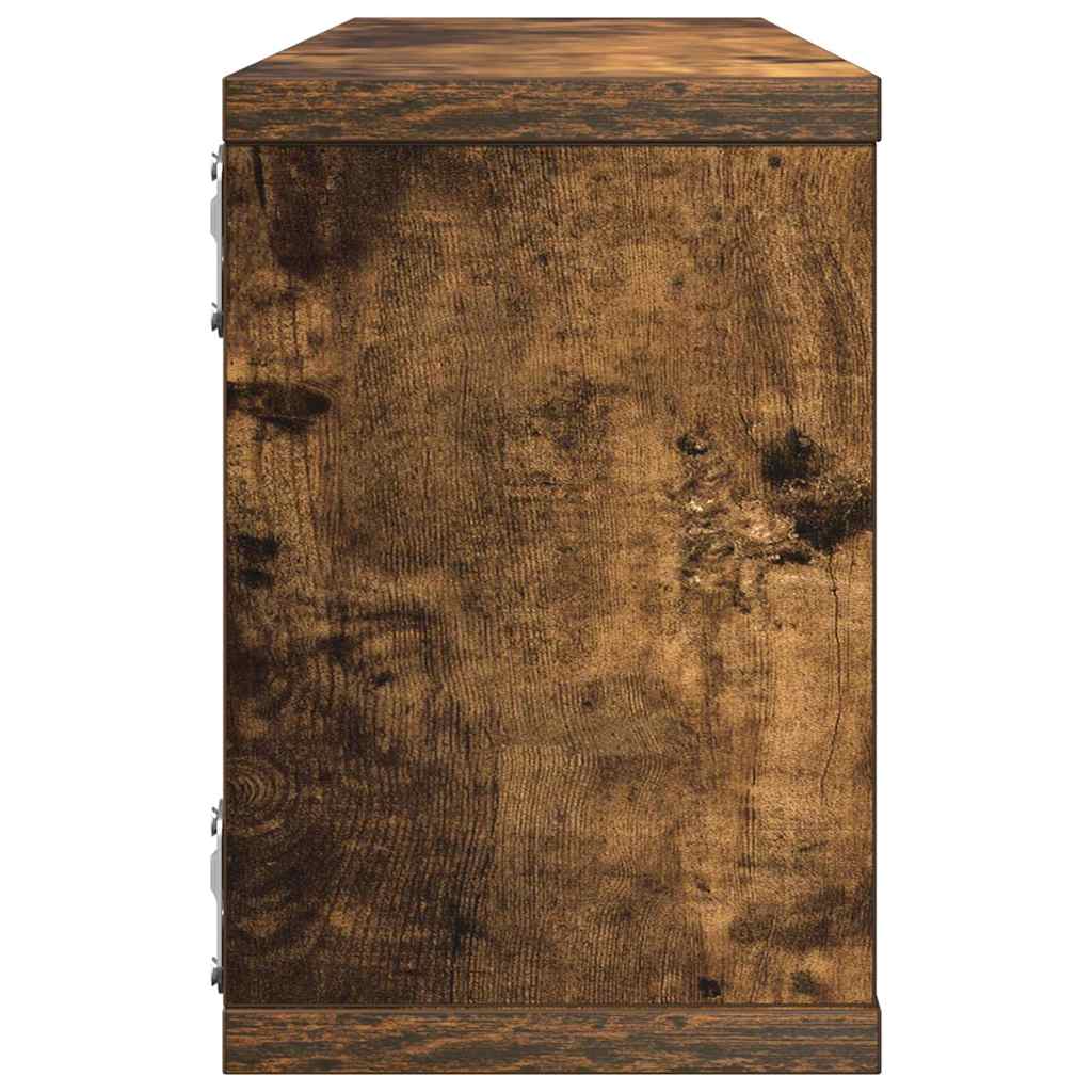 Wandschappen kubus 4 st 60x15x23 cm bewerkt hout gerookt eiken is nu te koop bij PeponiXL, paradijselijk wonen!